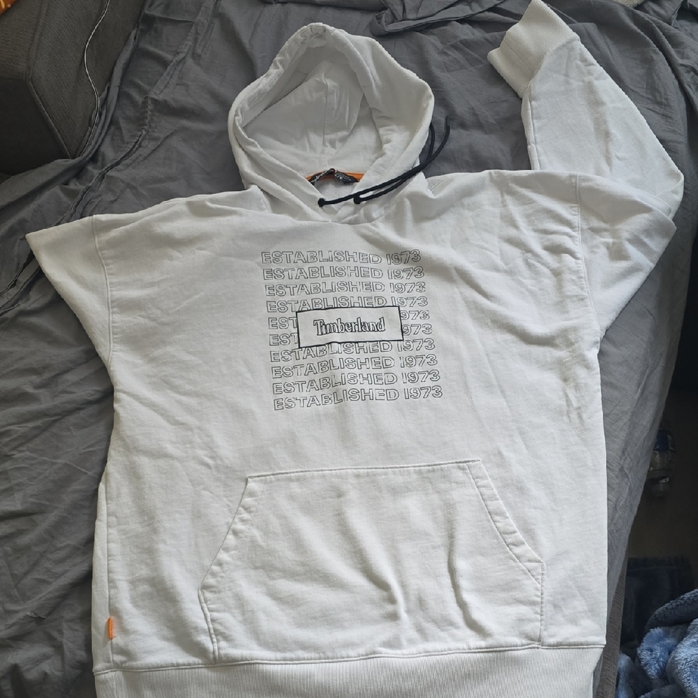 Timberland White Hoodie Sweater